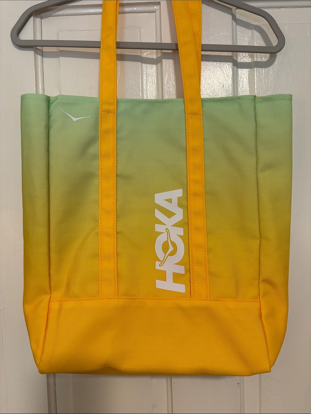 Hoka Yellow and Mint Green Gradient Ombré Canvas Tote Bag